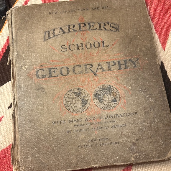 Other - Vintage Harper's School Geography Book